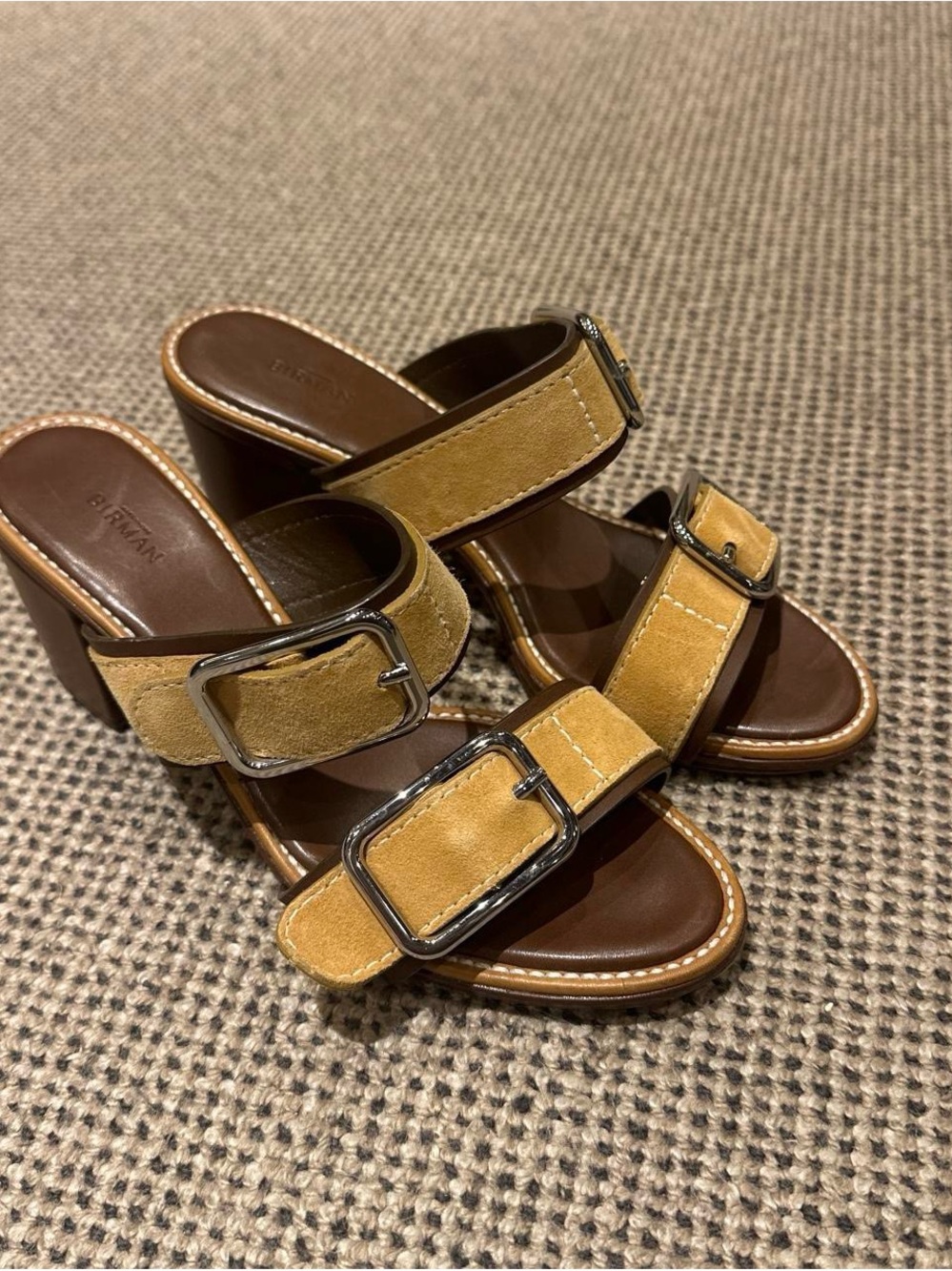 Alexandre Birman Tan Suede Mules